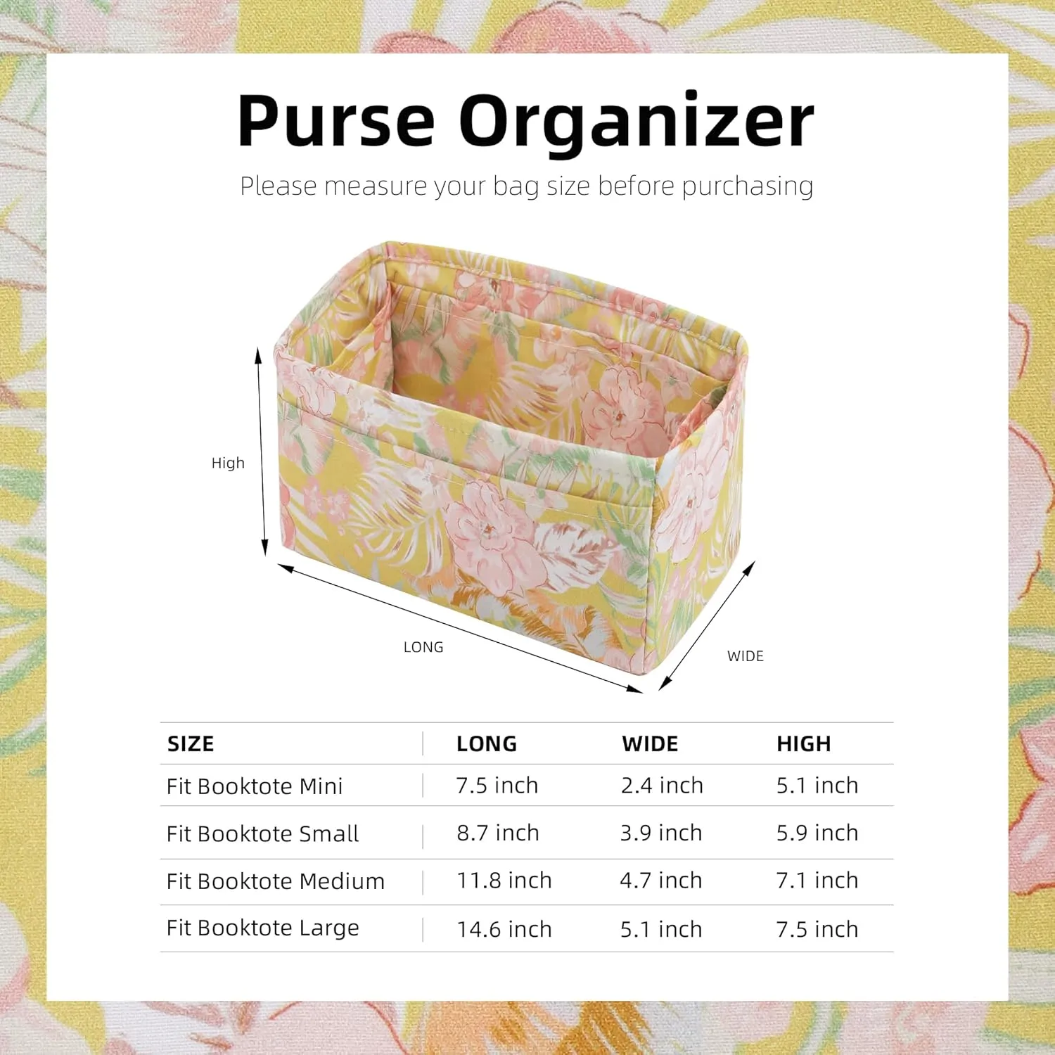 Purse Organizer Insert For Dior Booktote mini/S/M/L, Lightweight Bag Shaper Liner, Soft Women Luxury Handbag Tote Inner Bag (Booktote Medium,Rebirth)