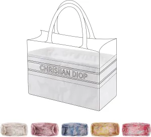 Purse Organizer Insert For Dior Booktote mini/S/M/L, Lightweight Bag Shaper Liner, Soft Women Luxury Handbag Tote Inner Bag (Booktote Medium,Snowflake)