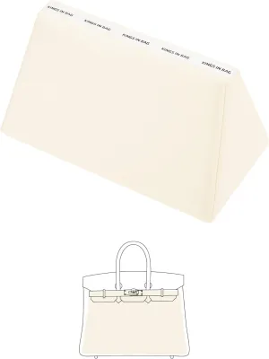 Purse Pillow for Birkin 25/30/35/40, Smooth Satin Bag Shaper Compatible with Hermes Birkin Bag, Memory Foam Pillows for Women Handbag, Lightweight Purse Stuffers for Shape(Craie, BK30 Retourné)