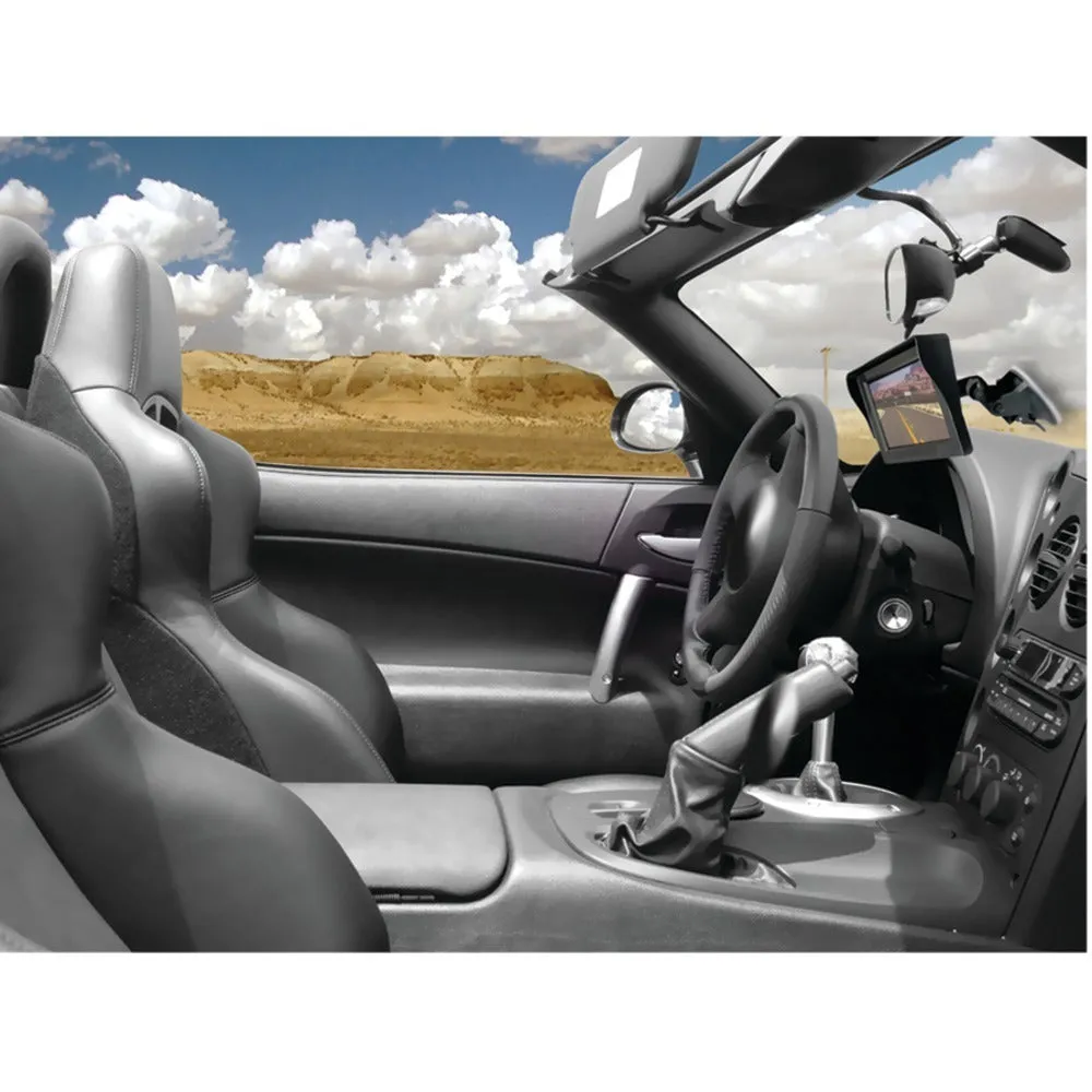 PYLE PLCM4700 4.7 Window Suction-Mount LCD Monitor with Die-Cast License Plate Mount Backup Color Camera & Distance-Scale Line