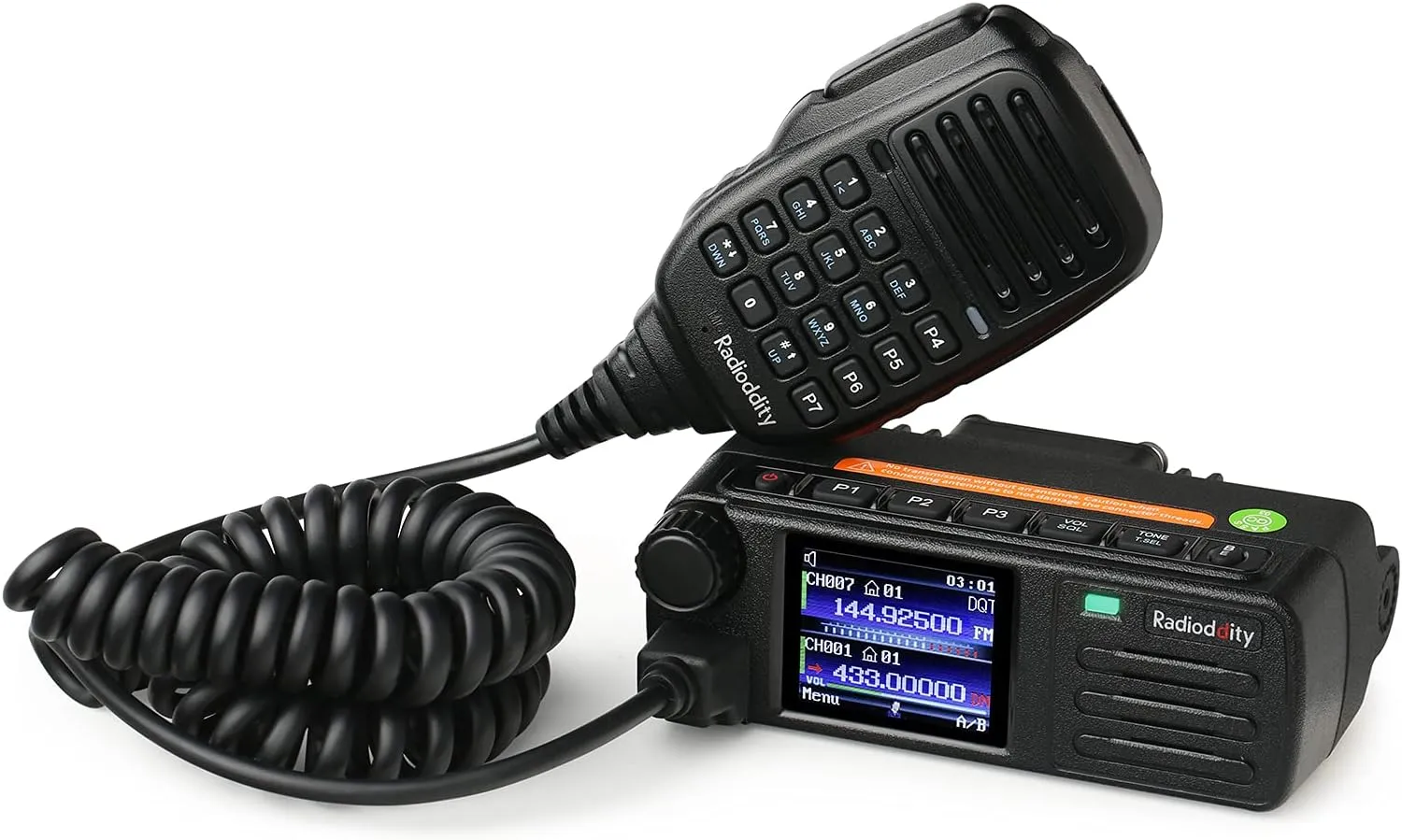 Radioddity DB-25D Pro Dual Band DMR Mobile Radio, 20W VHF UHF Ham Amateur Radio Digital Transceiver with GPS APRS, 4000CH 500,000 Contacts, Dual Time Slot Tier II Vehicle Car