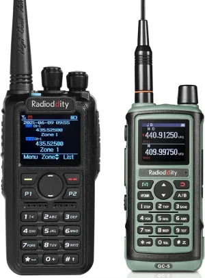 Radioddity GD-AT10G DMR Handheld Ham Radio 10W Digital Analog Long Range (UHF Only) with GPS APRS, 3100mAh Rechargeable Battery, Work with Hotspot