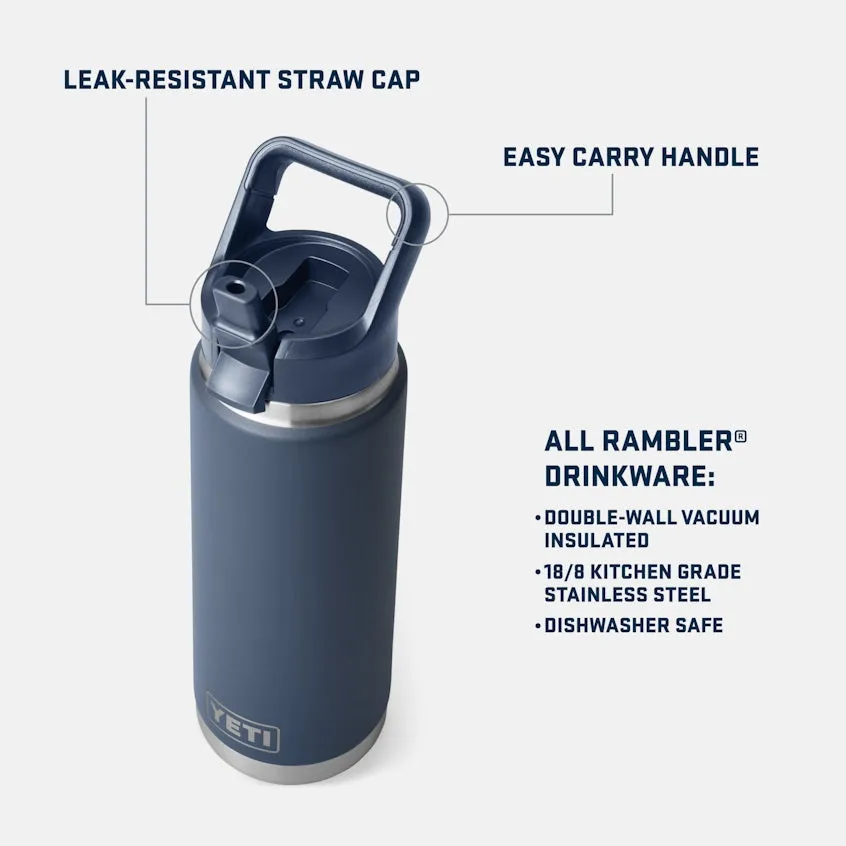 Rambler 26 oz. Water Bottle with Color-Matched Straw Cap
