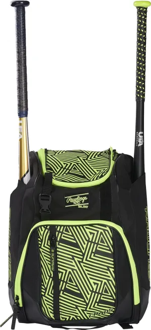 Rawlings | CHAOS Backpack Bag Series | T-Ball & Youth | Baseball & Fastpitch Softball | Multiple Colors