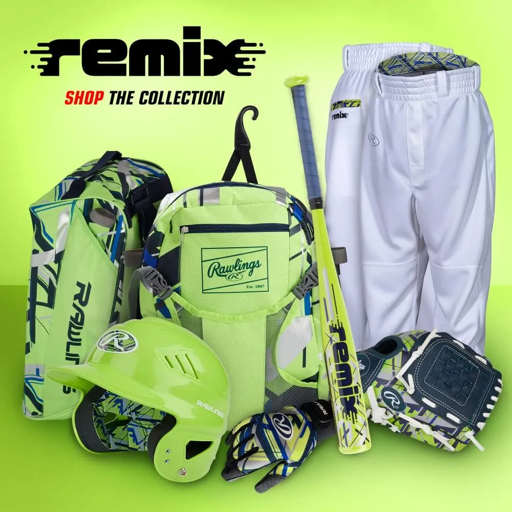Rawlings | REMIX T-Ball & Youth Backpack Equipment Bag | Baseball/Softball | Multiple Colors