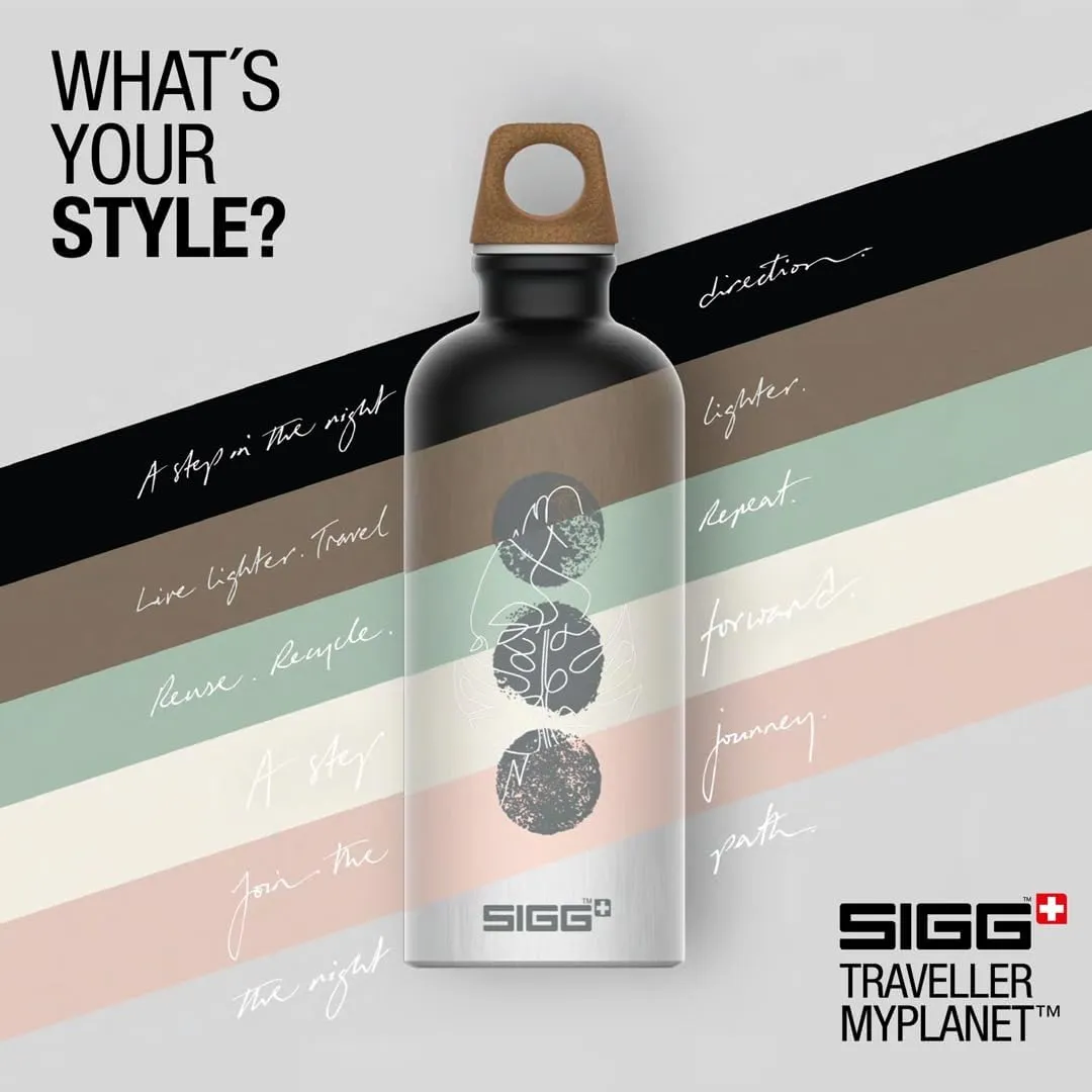 Recycled Metal Water Bottle - Traveller MyPlanet - Made in Switzerland - Carbonated Drinks - Lightweight 20, 34Oz