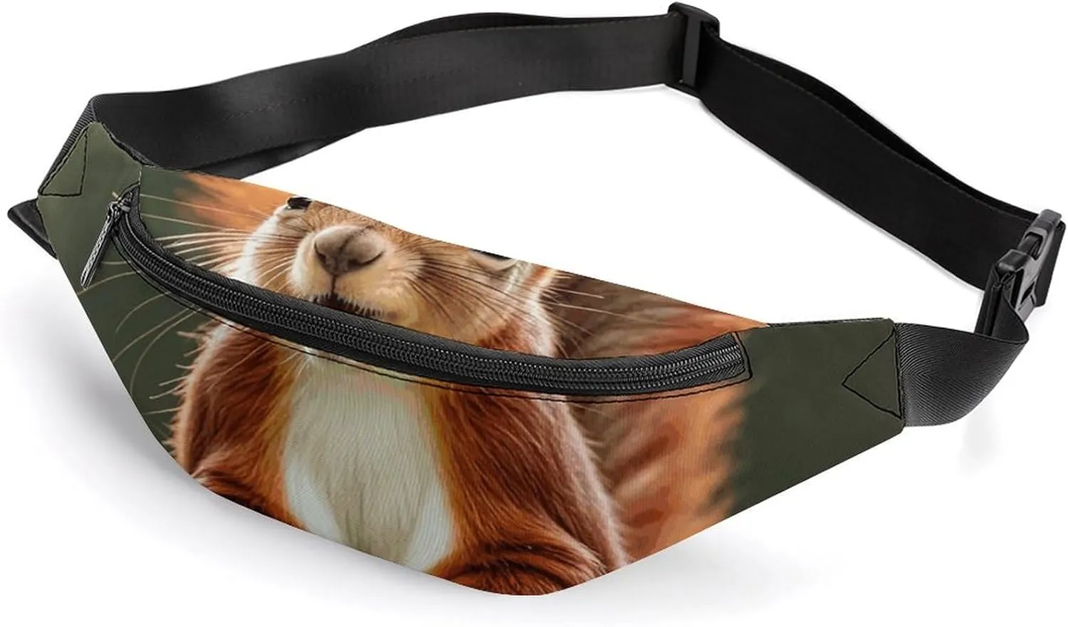 Red Squirrel Belt Bag with Adjustable Strap, Lightweight Travel Crossbody Bags, Hands-Free Mini Fanny Packs in Running Gym