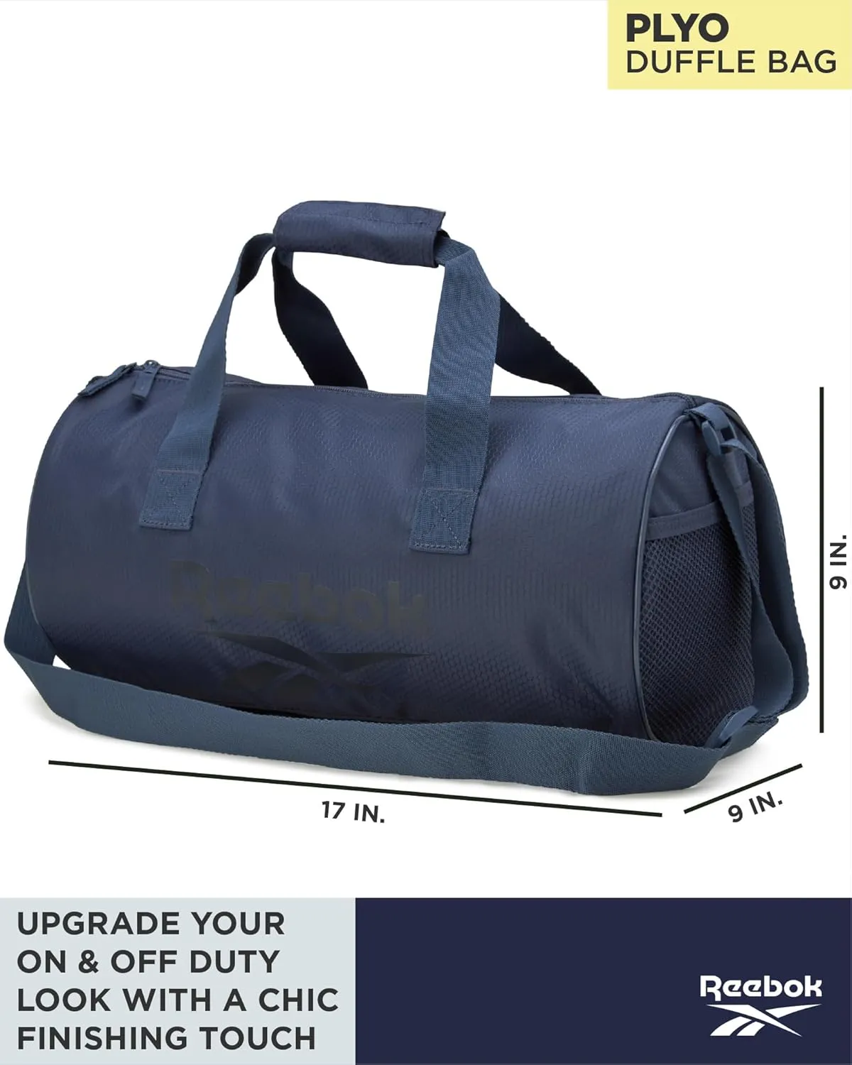 Reebok Duffle Bag - Unisex Lightweight Gym, Sports and Travel Carry On Weekender Bag for Men and Women, Size One Size, Plyo Blue