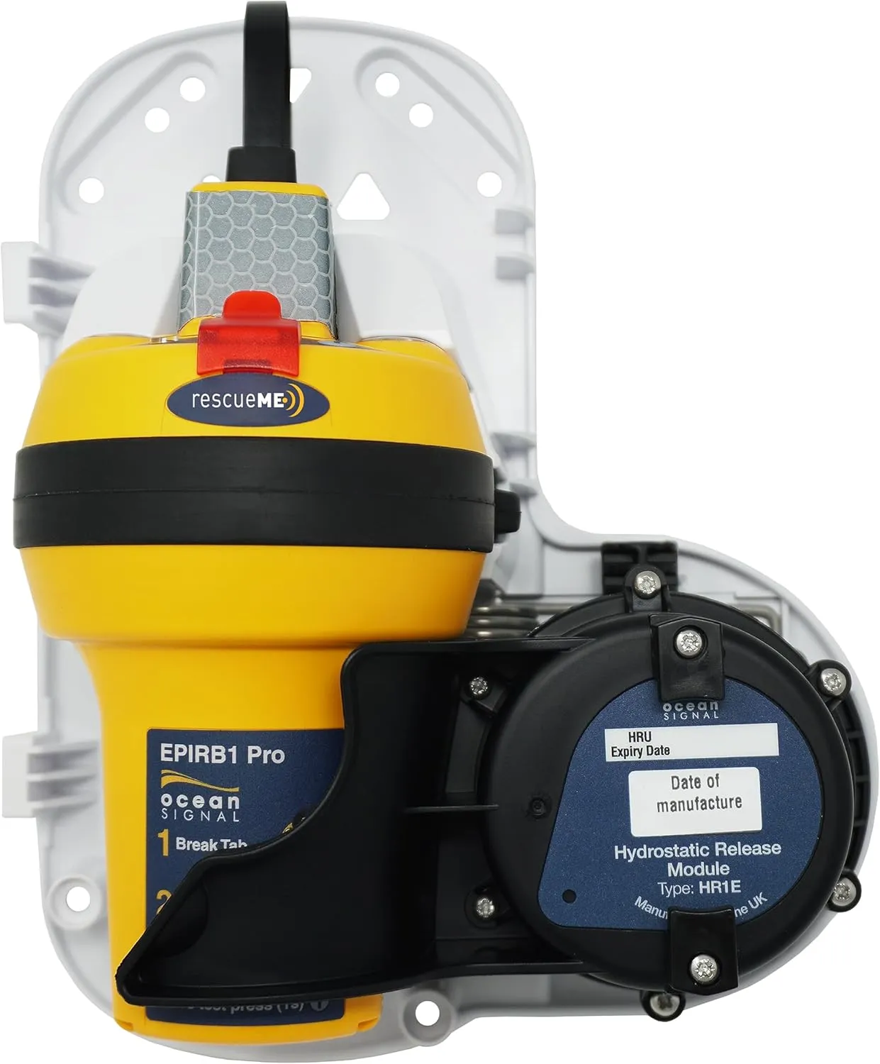 RescueME EPIRB1 - Smallest EPIRB for Boating with Retractable Antenna, Automatic Quick Release Bracket, and 48  Hour Operational Life