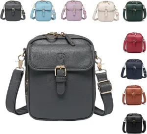 Retro Double Layer Large Capacity Mini Messenger Bag Lightweight Mobile Phone Wallet Money Clip Shoulder Bag with Card Slot