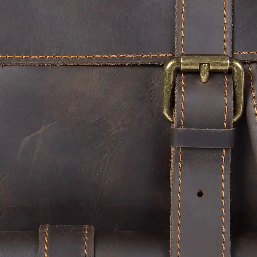 Retro Leather Travel Backpack for Men