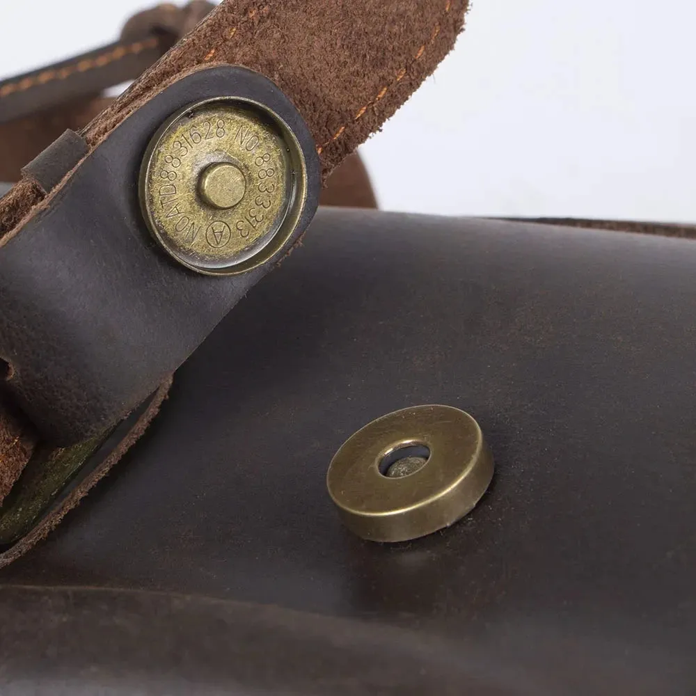 Retro Leather Travel Backpack for Men