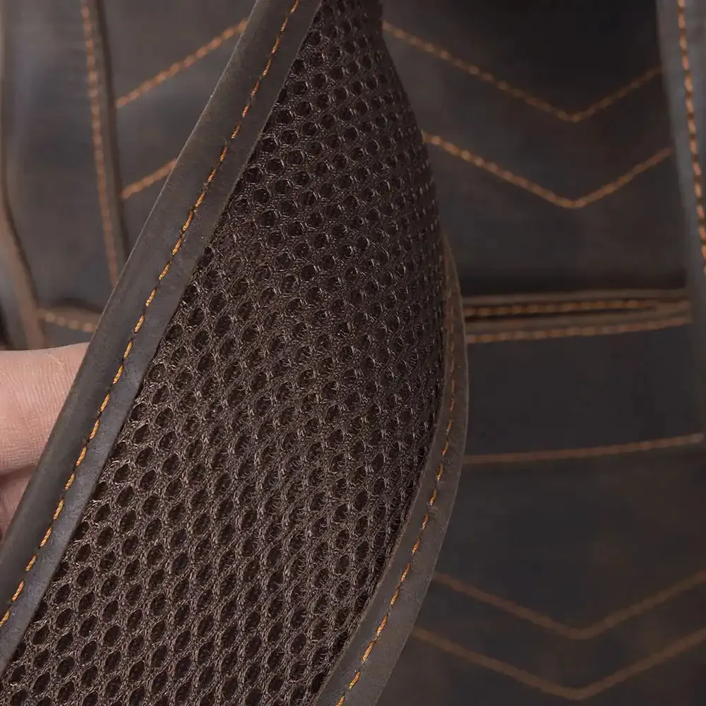 Retro Leather Travel Backpack for Men