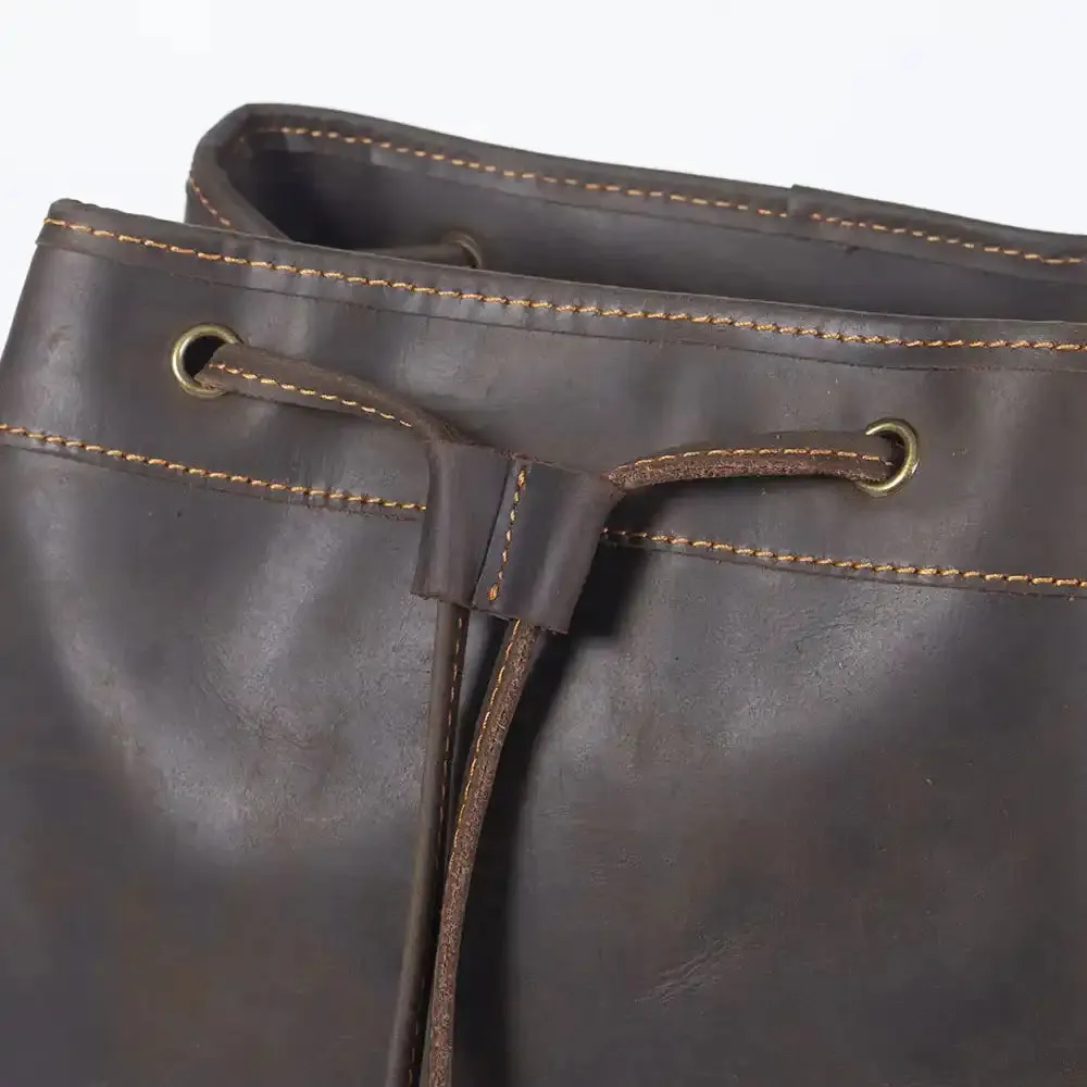 Retro Leather Travel Backpack for Men