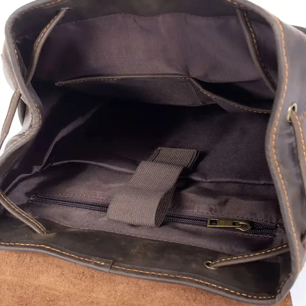 Retro Leather Travel Backpack for Men