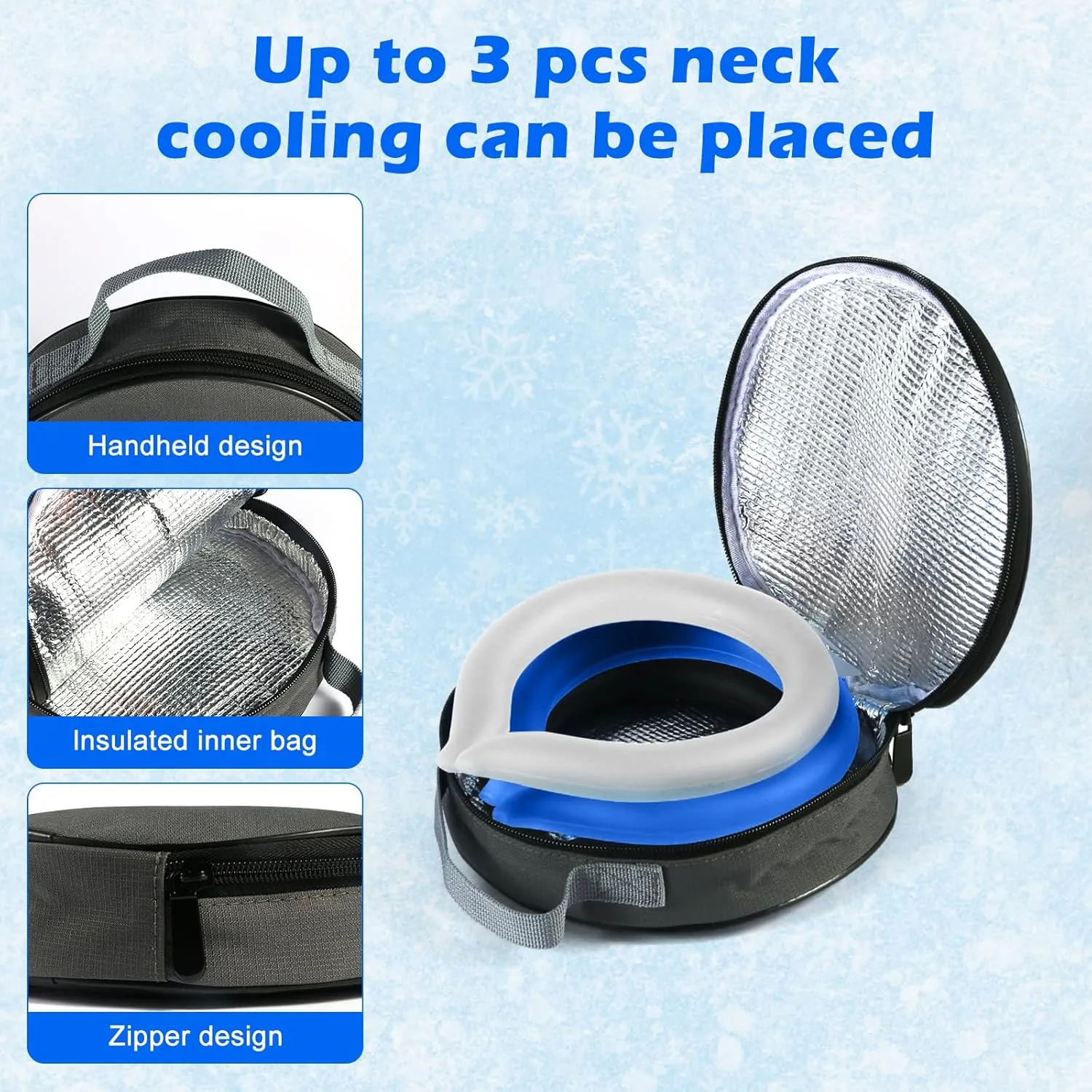 Reusable Neck Cooling Tube with Insulated Bag – Instant Chill, Long-Lasting Cooling Relief, Comfortable & Eco-Friendly Design for Outdoor Sports, Hiking, Camping, and Everyday Use (2-Pack White)