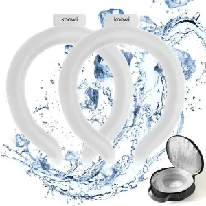 Reusable Neck Cooling Tube with Insulated Bag – Instant Chill, Long-Lasting Cooling Relief, Comfortable & Eco-Friendly Design for Outdoor Sports, Hiking, Camping, and Everyday Use (2-Pack White)
