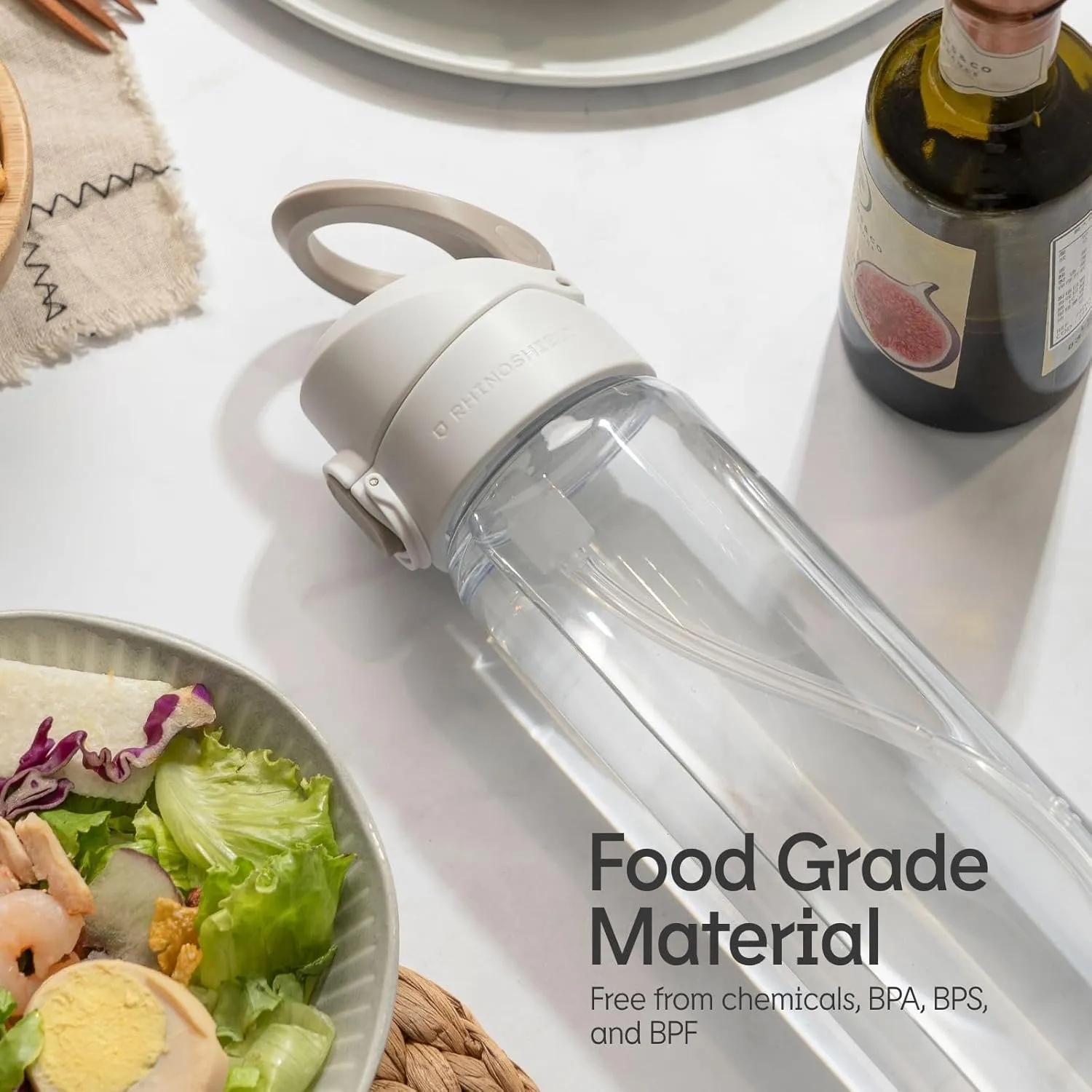 RHINOSHIELD AquaStand Magnetic Bottle 23 oz | Stainless Steel Insulated Water Bottle with Straw Lid, Sport Bottle with MagSafe Compatible Handle, Tripod with Adjustable Angles, Leak Proof - Black