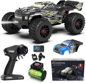 RIAARIO 1/14 Brushelss RC Cars, RC Truck, 45  MPH, 4WD, Waterproof, Grey, Ages 8 