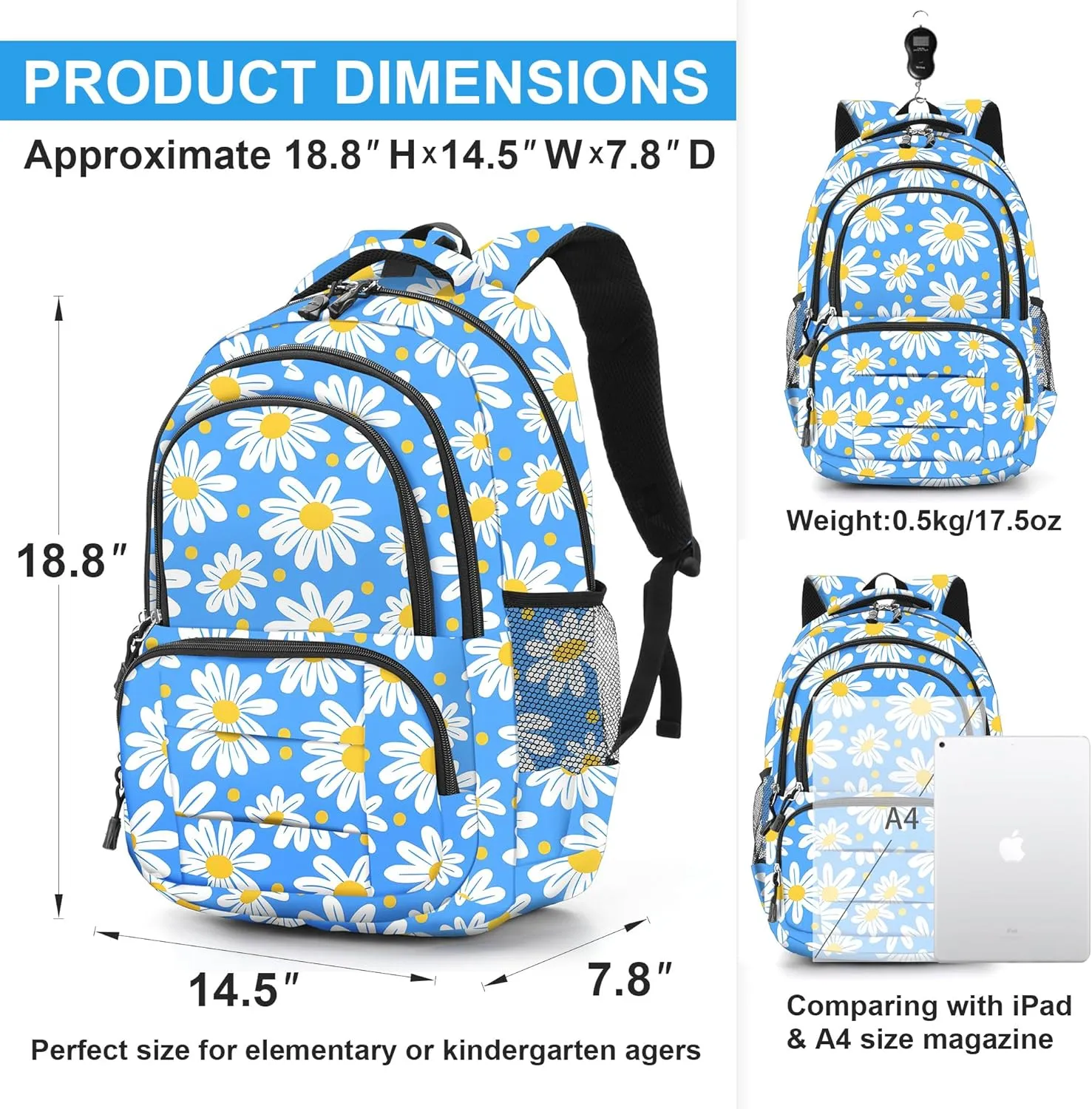 rickyh style Lightweight Elementary Durable Backpack Student Kids Waterproof Backpack