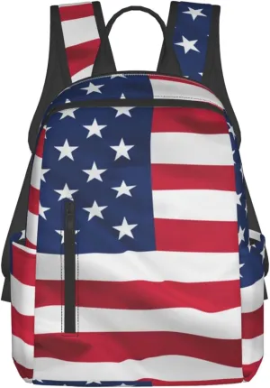 RIMENCH red blue white American flag Backpack Business Travel Anti Theft Durable Backpack College Daypacks For Women & Men
