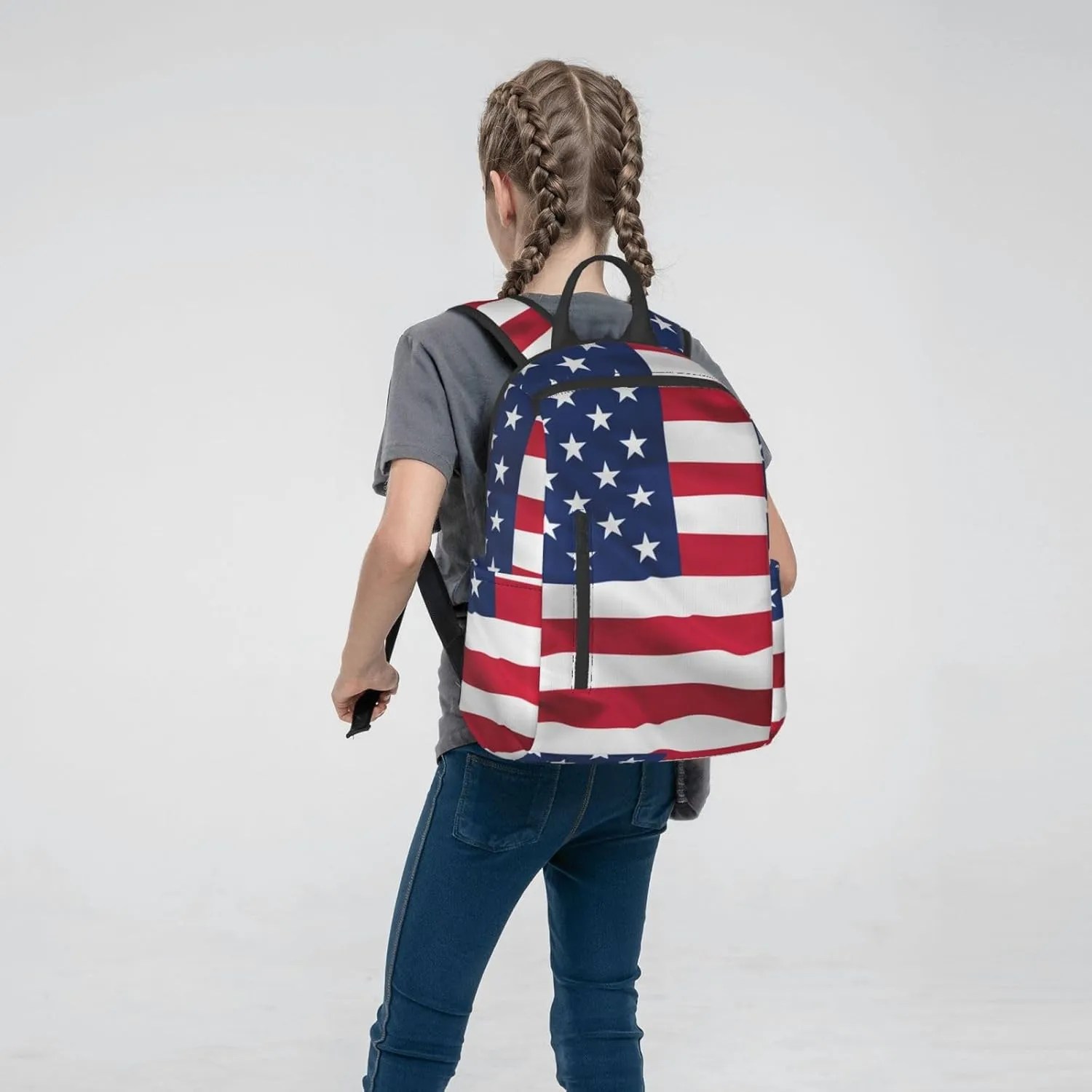 RIMENCH red blue white American flag Backpack Business Travel Anti Theft Durable Backpack College Daypacks For Women & Men