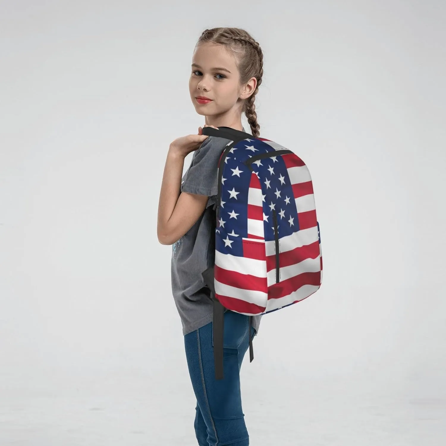 RIMENCH red blue white American flag Backpack Business Travel Anti Theft Durable Backpack College Daypacks For Women & Men