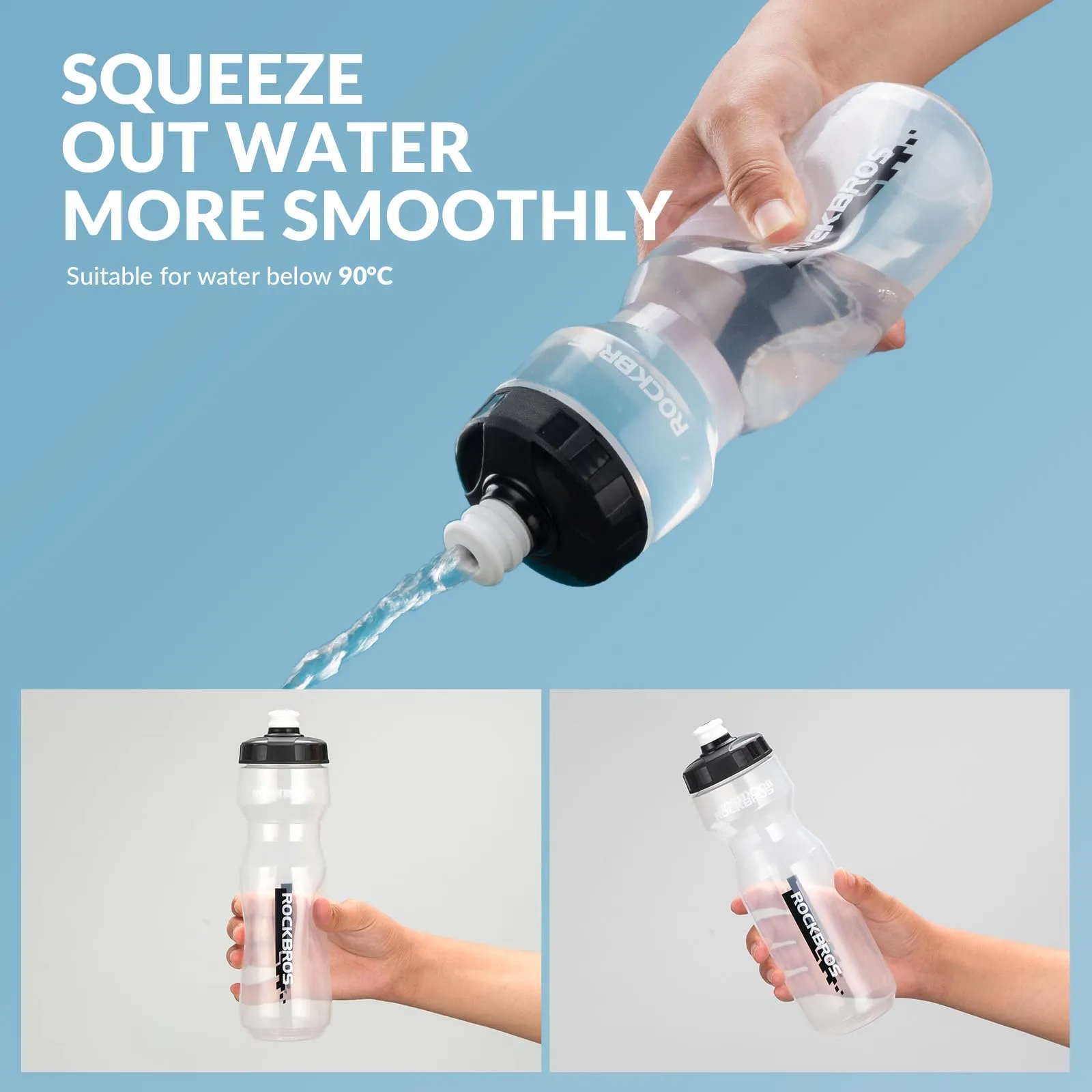 ROCKBROS Bicycle Water Bottle 750 ml Sports Drinks Bottle BPA-Free