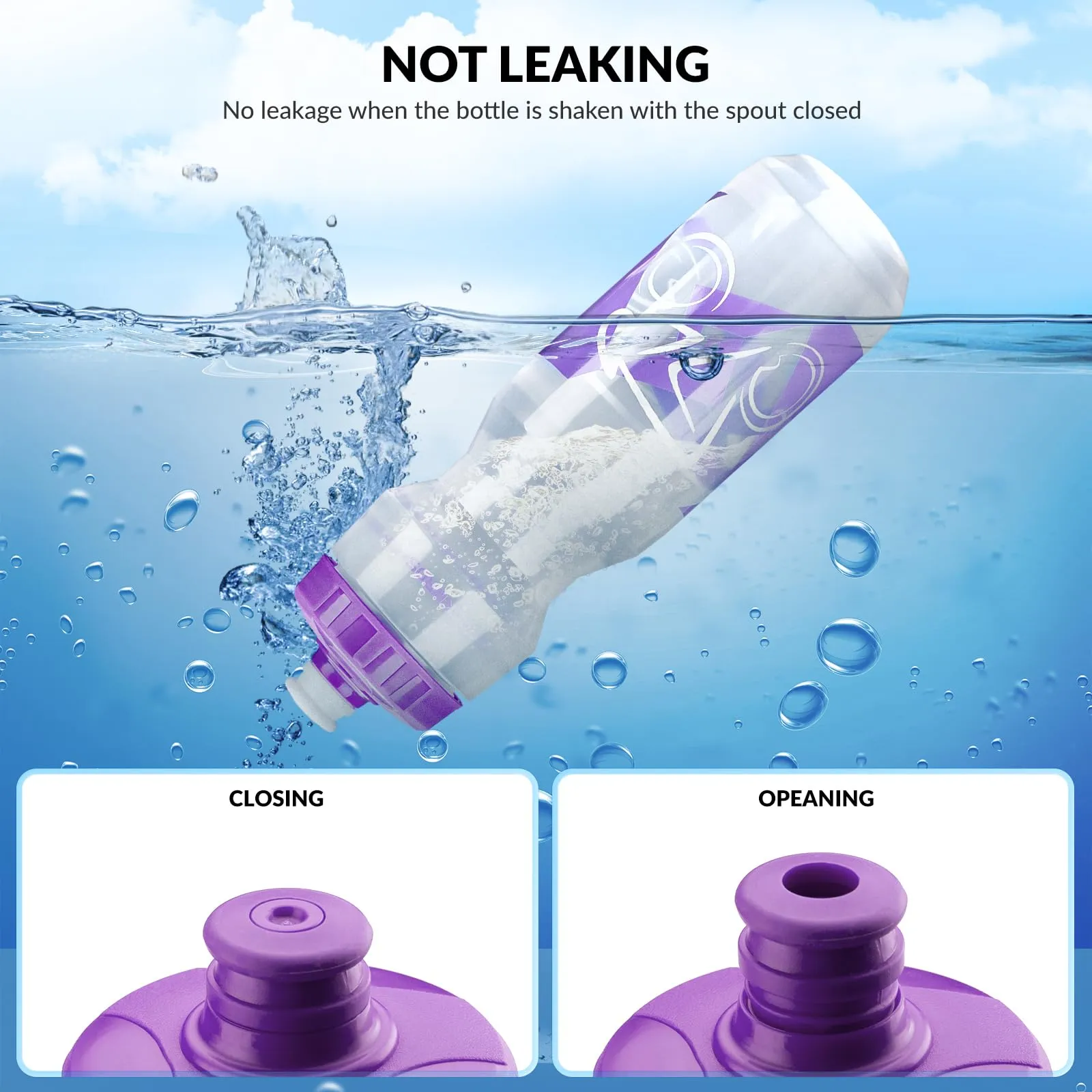 ROCKBROS Bicycle Water Bottle 750 ml Sports Drinks Bottle BPA-Free
