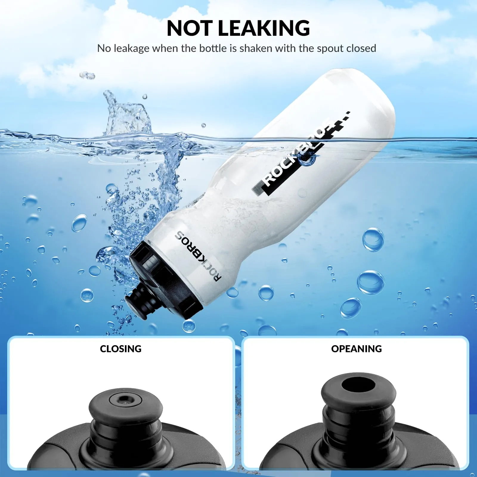 ROCKBROS Bicycle Water Bottle 750 ml Sports Drinks Bottle BPA-Free