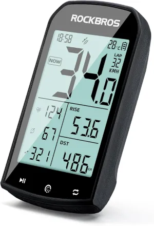 ROCKBROS Bike Computer Wireless Cycling Computers ANT  Bluetooth Bike Speedometer Odometer Bicycle Computer with Speed Cadence Sensor for Riding Cycling Waterproof 2.9inch LCD Screen