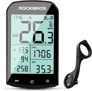 ROCKBROS Bike Computer Wireless Cycling Computers ANT  Bluetooth Bike Speedometer Odometer Bicycle Computer with Speed Cadence Sensor for Riding Cycling Waterproof 2.9inch LCD Screen
