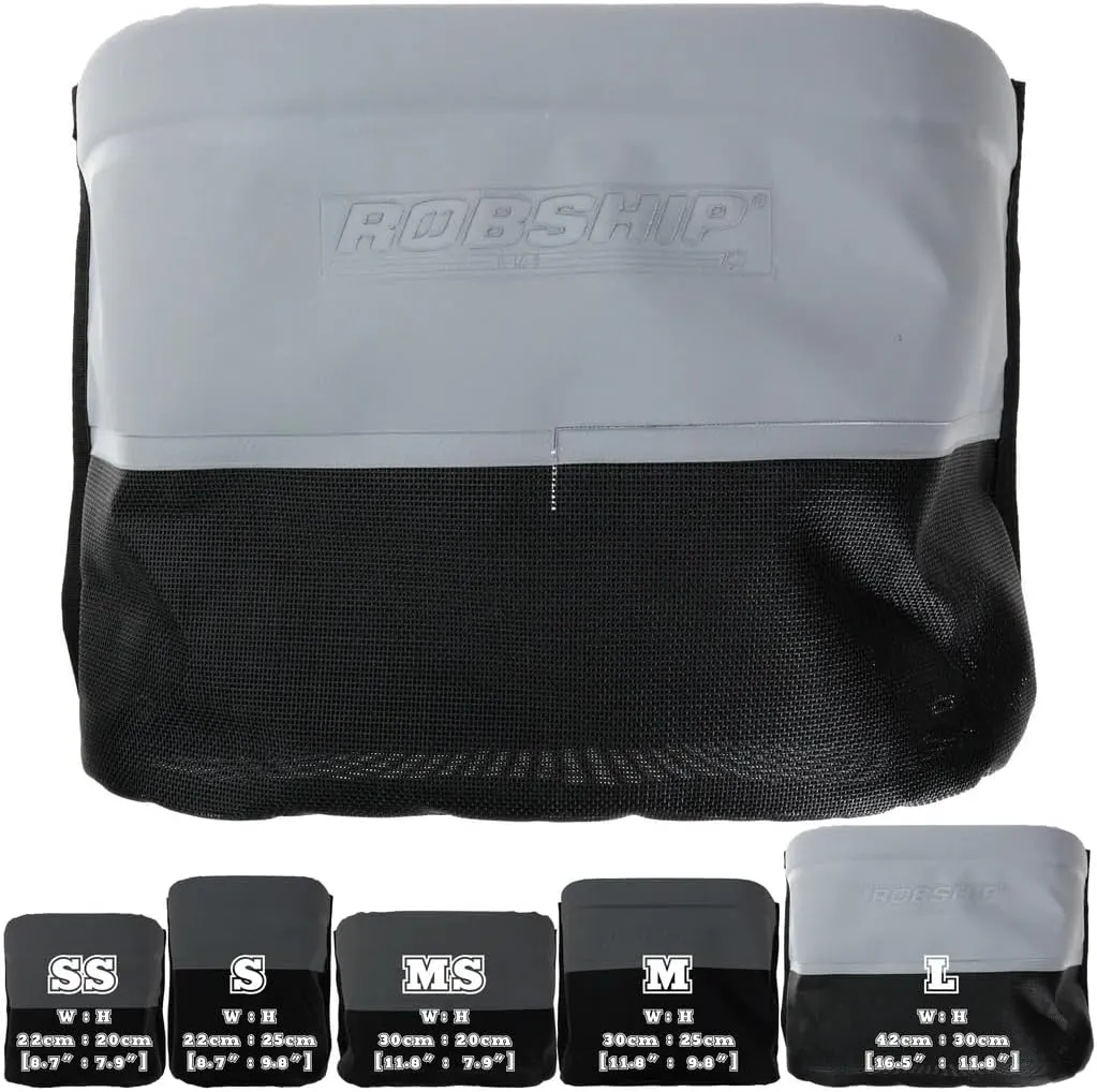 Rope Bag Racing Mesh MK2 - Lightweight, Durable, Water-Drain Technology with SNAD Fixing Solution, Black/Grey - Large