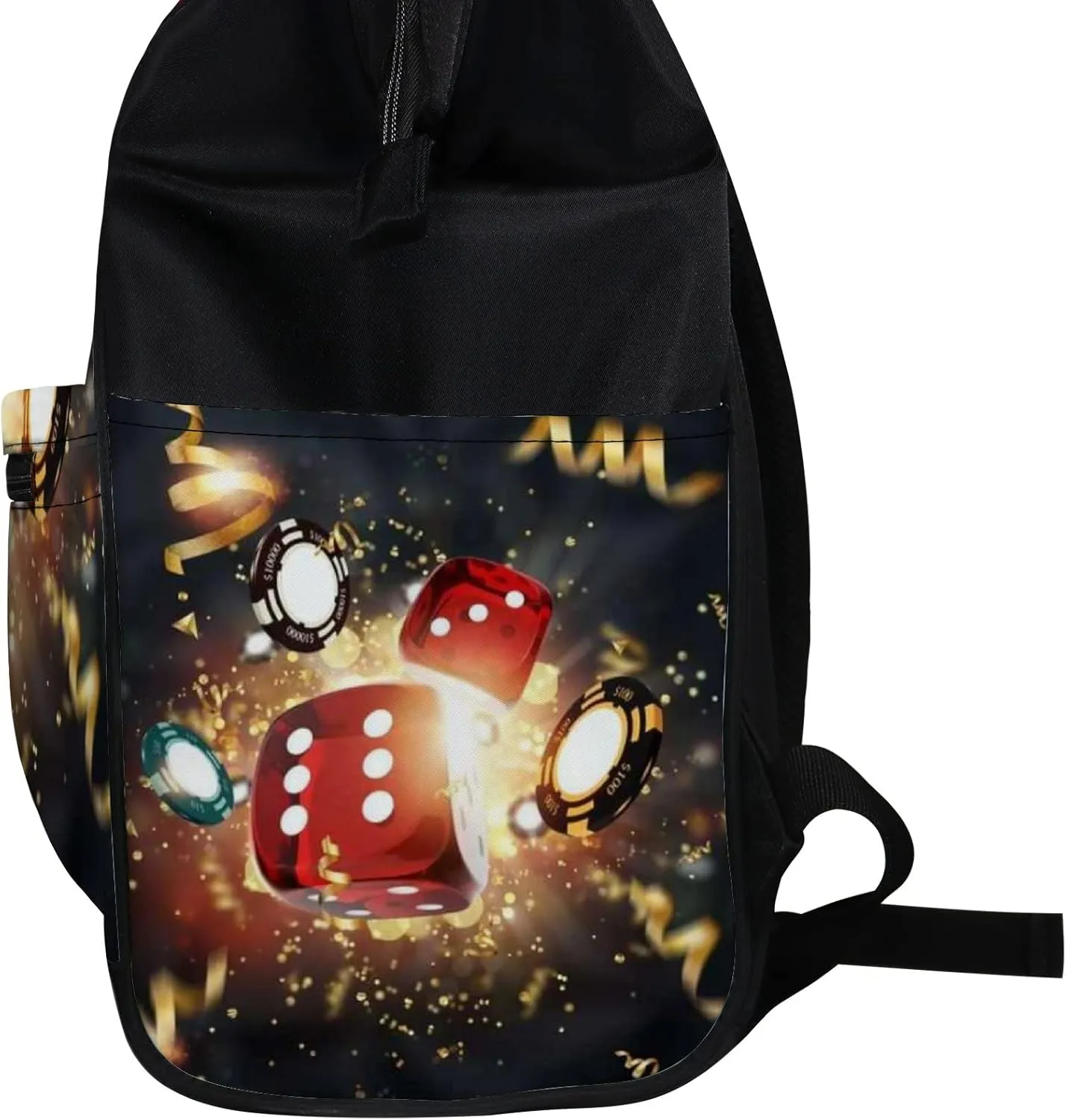 Roulette Gaming Dice Cards Diaper Bag Backpack Waterproof Backpack Baby Nappy Changing Bag for Travel Large Capacity Durable and Stylish for Woman