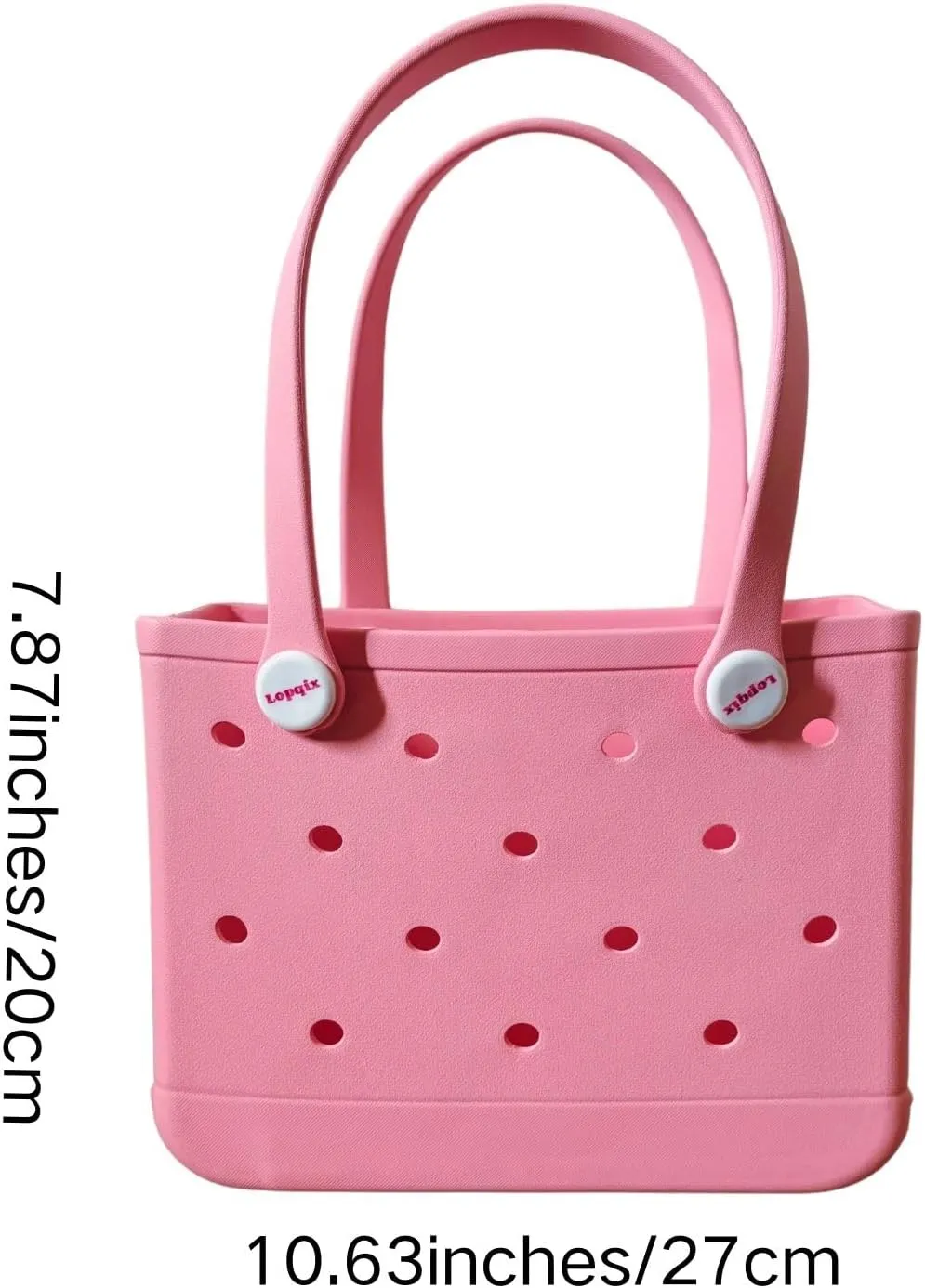 Rubber Tote Bag, Bitty Beach Tote, Double Shoulder Strap, Lightweight Carryall for Beach, Travel, Gym, Pool, Camping