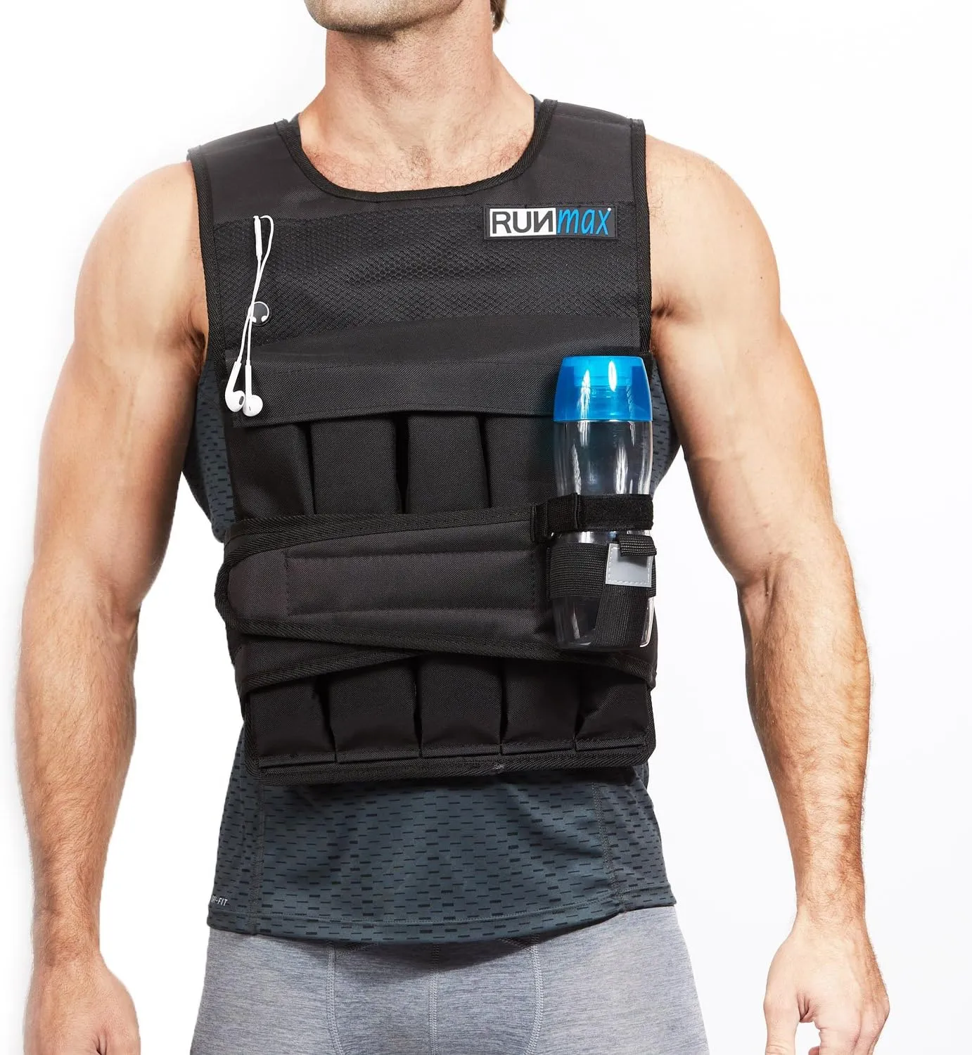 RUNmax Pro Weighted Vest 12lbs/ 20lbs/ 40lbs/ 50lbs/ 60lbs with Shoulder Pads Option