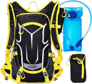 Running Essentials,Hydration Vest for Running Women,Vest with 1.5 Litre Water Bag, Removable Helmet Net and Mobile Phone Storage Pocket for Trail Running(Red) (Yellow )
