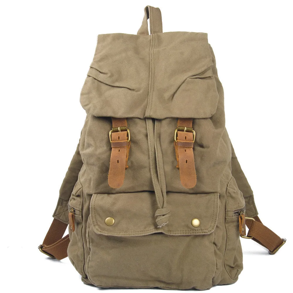 Rustic Canvas Backpack with Leather Straps for Adventure