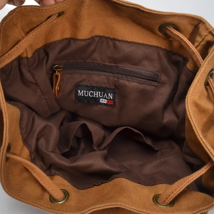 Rustic Canvas Backpack with Leather Straps for Adventure