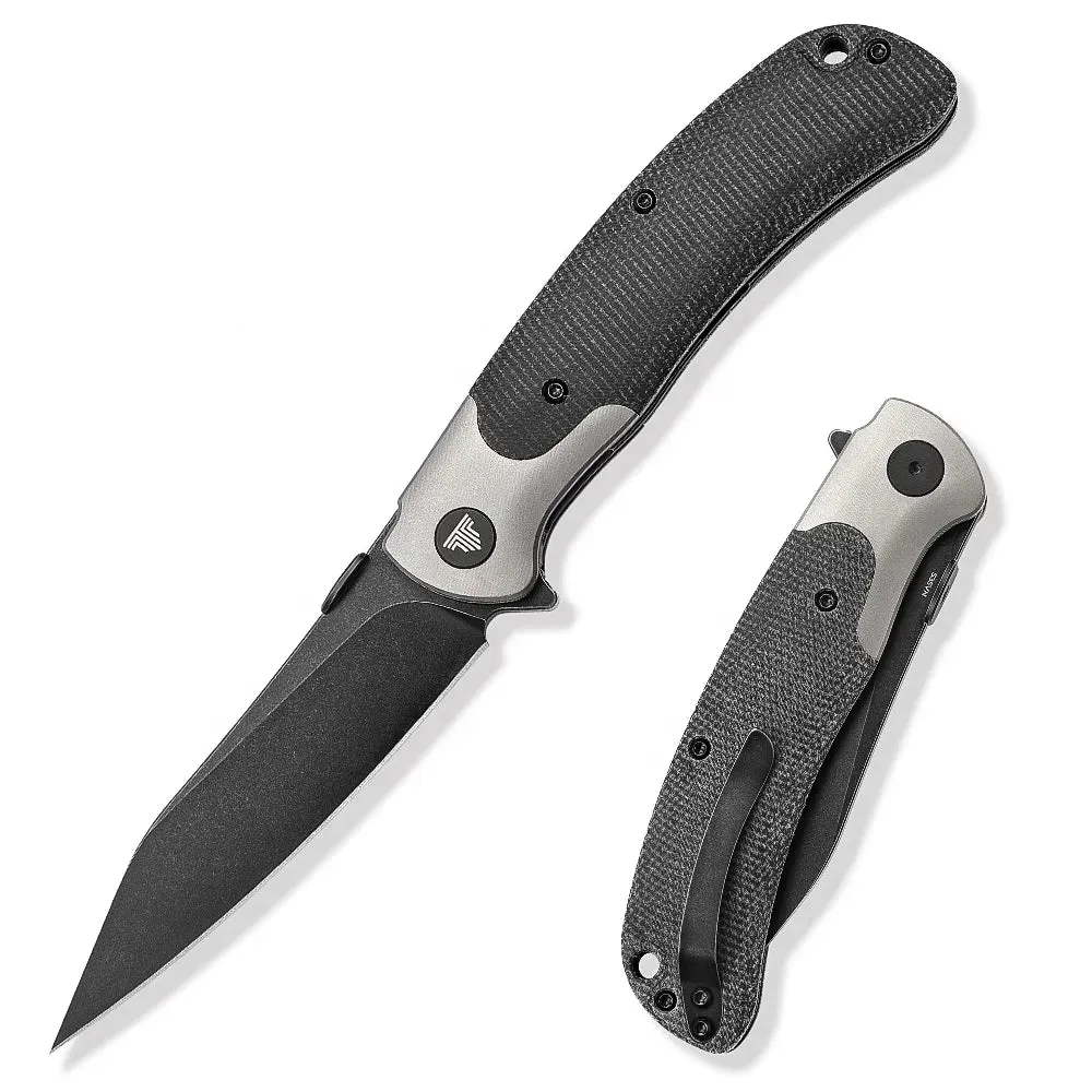 S35VN Power Steel Blade Knife | Titanium Bolster Thumb Studs | Micarta Handle | Folding| Clip|58-60HRC