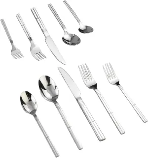 Saedy 60 piece Stainless Steel Silverware Set, Dinner Table Flatware Service for 12