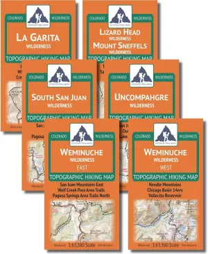 San Juan Mountains Wilderness Map Pack: La Garita, Lizard Head/Mt Sneffels, South San Juan, Uncompahgre, Weminuche EAST, Weminuche WEST