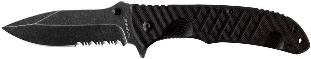 Sarge Knives SK-811 Foxtrot Swift Assist Opening Tactical Knife, (1per Pack), Black