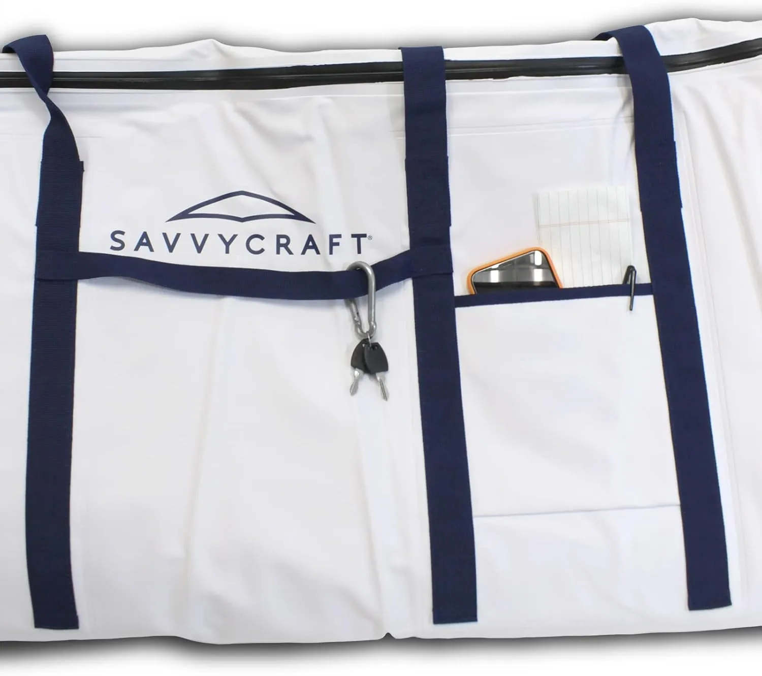 Savvycraft Soft Insulated Fishing Bag, Waterproof Leakproof Fish Storage Insulated Bag with Easy Grip Handles, White 60" L x 12" W x 22" H