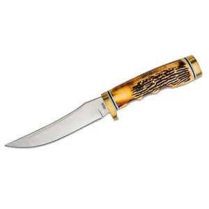Schrade Uncle Henry 153UH Golden Spike 5″ Fixed Blade Knife with Leather Sheath