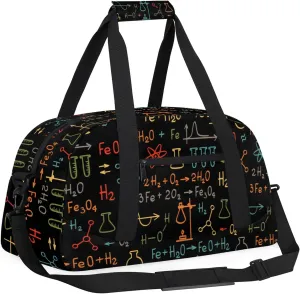 Science 18 inch Small Gym Bag for Women and Men, Lightweight Carry On Weekender Bag Mini Duffel Bag for Travel Sports Workout, Physics Math Chemistry Formula