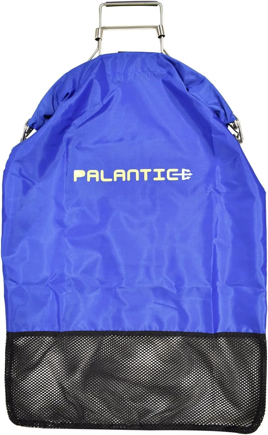 Scuba Choice Palantic Blue Lobster Fish Catch Gear Nylon Game Bag Net with Squeeze Open Handle - Durable, Lightweight, 16" x 7" Mesh for Easy Carry, Perfect Fishing and Diving