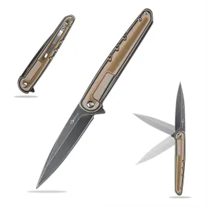 SD609B Knives 8.23in D2 Steel Folding Knife for Men with Clip G10 Handle EDC Tactical Pocket Knife for Outdoor,Camping,Hunting,Survival and self defense (Black stone wash)