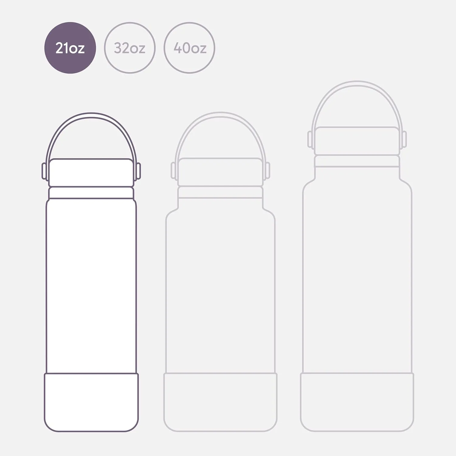 Seallama. Stainless Steel Wide Mouth Water Bottle - 2 Lids (Flex Straw Lid) and Double-Wall Vacuum Insulation - Leak Proof, BPA-Free, for Travel, Sports, School, and Car (Dusty Lavender, 21 oz)