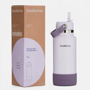 Seallama. Stainless Steel Wide Mouth Water Bottle - 2 Lids (Flex Straw Lid) and Double-Wall Vacuum Insulation - Leak Proof, BPA-Free, for Travel, Sports, School, and Car (Dusty Lavender, 32 oz)